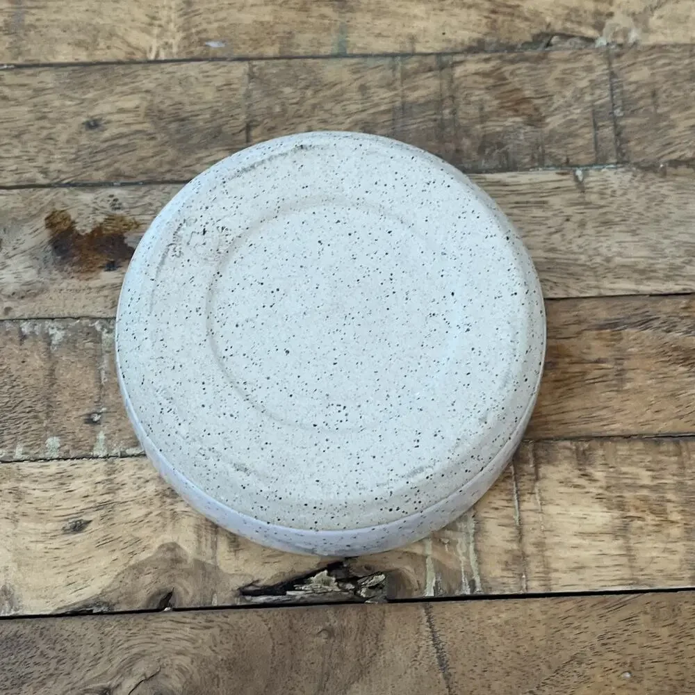 Swanky Ceramics Slow Feed Dog Bowl 5 inches Swirl Bottom White Speckle Finish